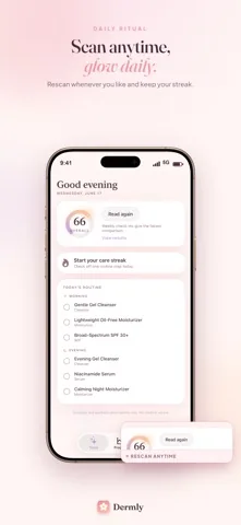The AM and PM routine Dermly builds from the scan